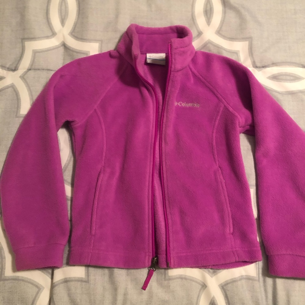 Girls Columbia purple zip-up fleece jacket